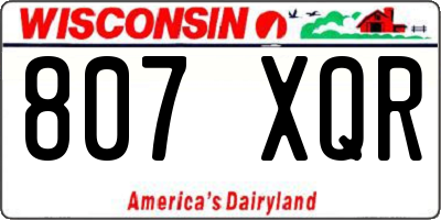 WI license plate 807XQR