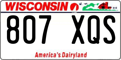 WI license plate 807XQS
