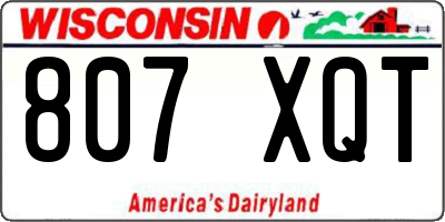 WI license plate 807XQT