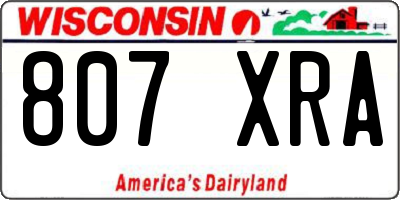 WI license plate 807XRA