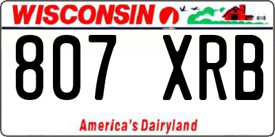 WI license plate 807XRB