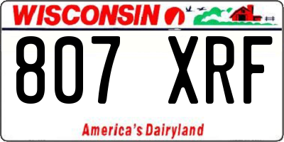 WI license plate 807XRF