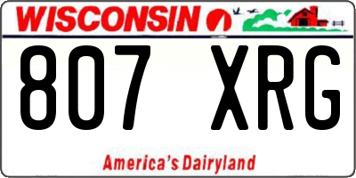 WI license plate 807XRG