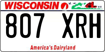 WI license plate 807XRH