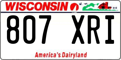 WI license plate 807XRI