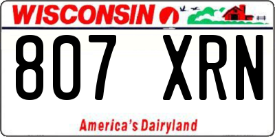 WI license plate 807XRN