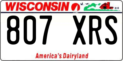 WI license plate 807XRS