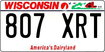 WI license plate 807XRT