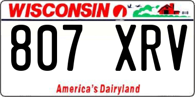 WI license plate 807XRV
