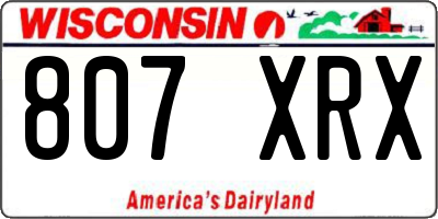 WI license plate 807XRX