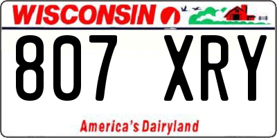 WI license plate 807XRY
