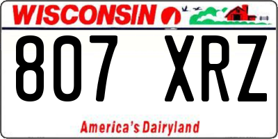 WI license plate 807XRZ