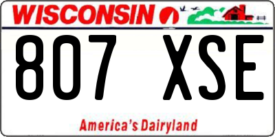 WI license plate 807XSE