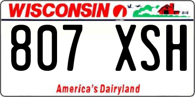WI license plate 807XSH