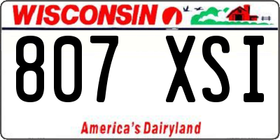 WI license plate 807XSI