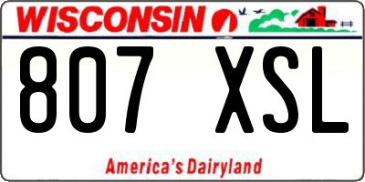 WI license plate 807XSL