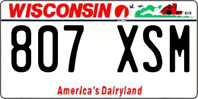 WI license plate 807XSM