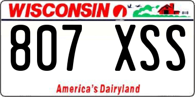 WI license plate 807XSS