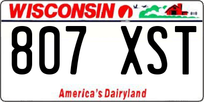 WI license plate 807XST