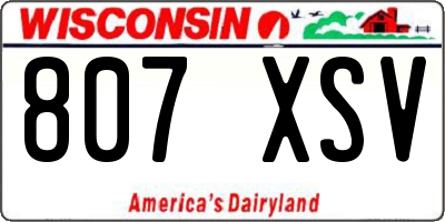WI license plate 807XSV