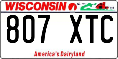 WI license plate 807XTC
