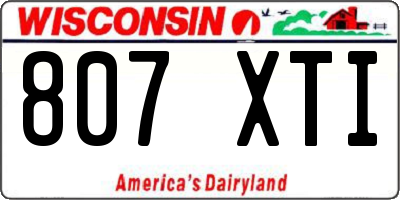 WI license plate 807XTI