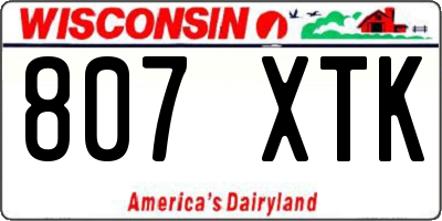 WI license plate 807XTK