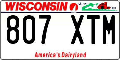 WI license plate 807XTM