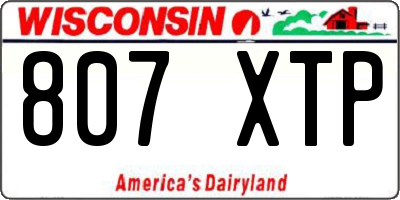 WI license plate 807XTP