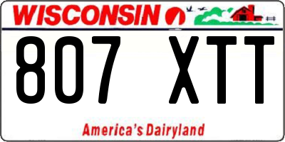 WI license plate 807XTT
