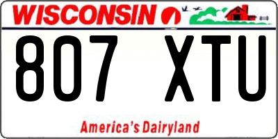 WI license plate 807XTU