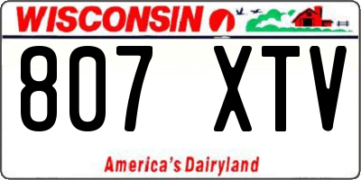 WI license plate 807XTV