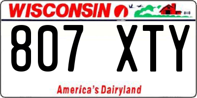 WI license plate 807XTY