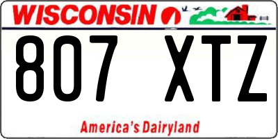 WI license plate 807XTZ