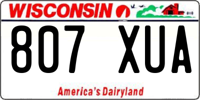 WI license plate 807XUA