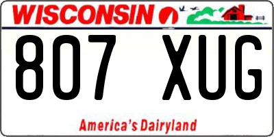 WI license plate 807XUG