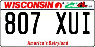 WI license plate 807XUI