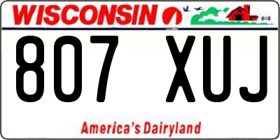 WI license plate 807XUJ