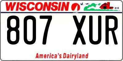 WI license plate 807XUR