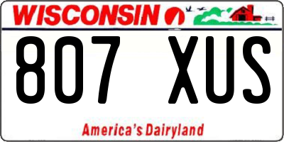 WI license plate 807XUS