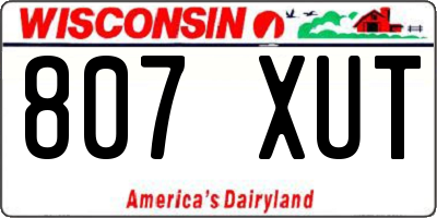 WI license plate 807XUT