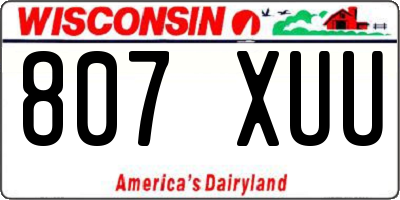 WI license plate 807XUU