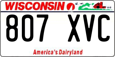 WI license plate 807XVC