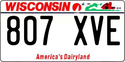 WI license plate 807XVE