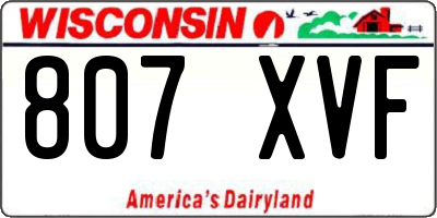 WI license plate 807XVF