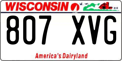 WI license plate 807XVG