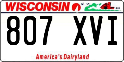 WI license plate 807XVI