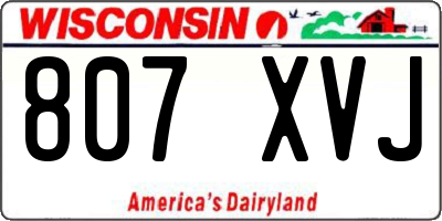 WI license plate 807XVJ