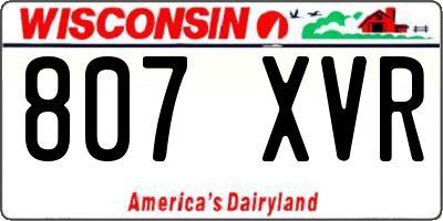 WI license plate 807XVR