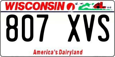 WI license plate 807XVS